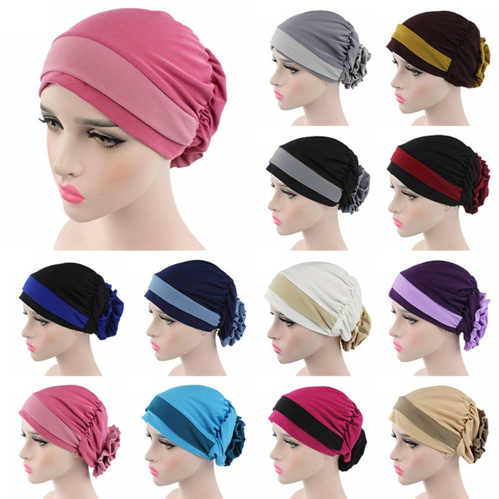 Women Cancer Hat Chemo Cap Muslim Hair Loss Head Scarf Turban Head Wrap Covers.