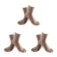 thumbnail image 1 of relayinert Soft Five Toe Socks Stretchable Cotton High Crew Socks Athletic Solid Socks Khaki 3Set, 1 of 6