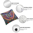 thumbnail image 4 of YANMS Tribal Art Oaxaca Throw Pillow Cover Boho Colorful Collage Tradition Culture Pillow Case Decorative Men Women Room Cushion Cover for Home Couch Bed,2 pcs White, 4 of 6