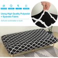 thumbnail image 4 of SHANNA Futon Slipcover Armless Sofa Covers Stretch Sofa Bed Slipcover Protector Elastic (Black Geometry), 4 of 10