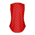 thumbnail image 5 of Women's Polka Dot Print V-Neck Sleeveless Tank Top, Flowy Loose Fit Summer Top for Retro or Casual Looks,Red S, 5 of 5