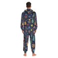 thumbnail image 4 of FORMRS Onesies Pajama for Adults Unisex Hoodie Winter Jumpsuit One Piece Sleepwear, Sizes S-2XL, Dark Blue Christmas, 4 of 7