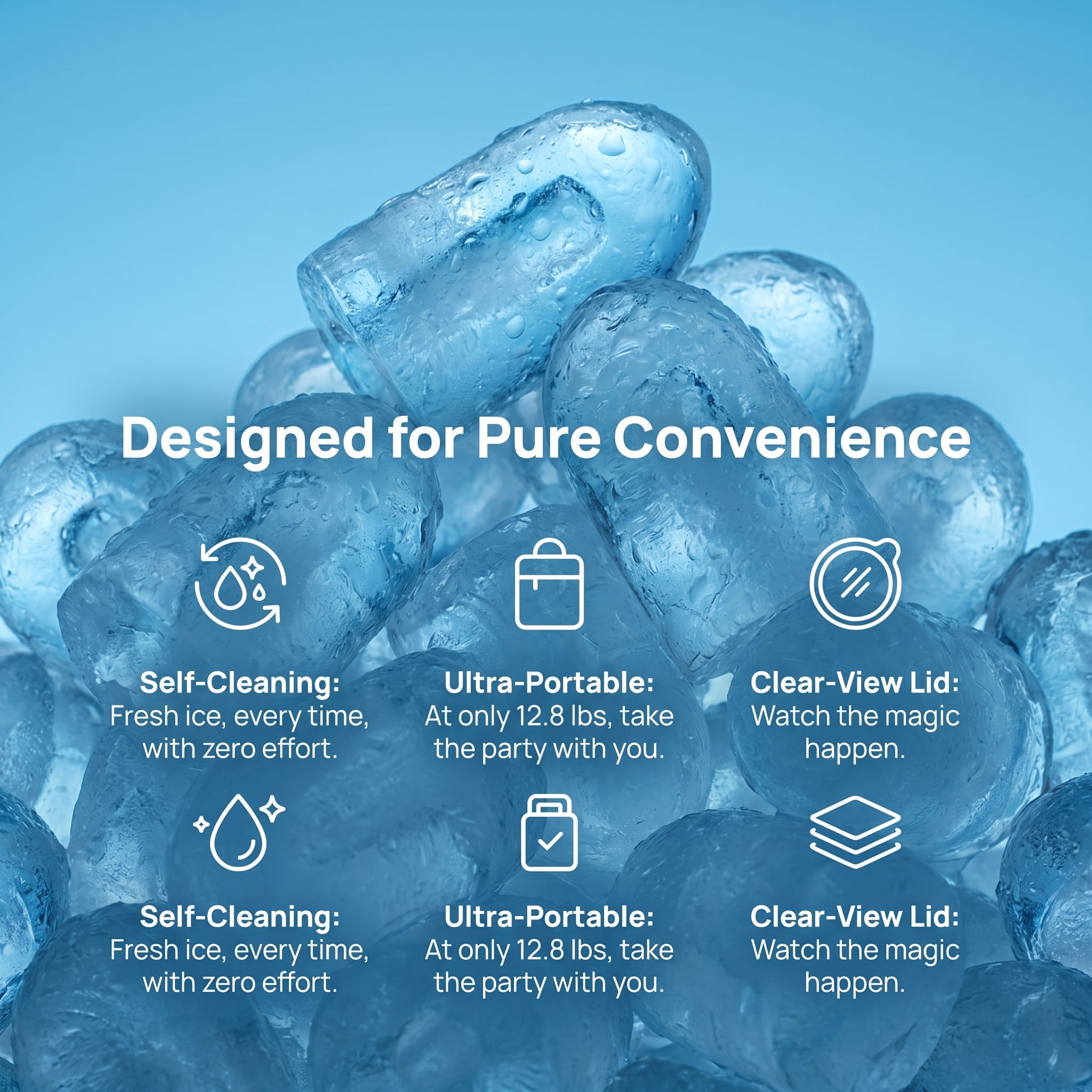 Portable Countertop Ice Maker 26LBS 24H Bullet Ice Machine 9 Cubes in 6 Mins Self Cleaning Ice Cube Maker with Basket Scoop for Home Kitchen Office RV
