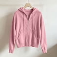 thumbnail image 5 of Odbmxy Womens Cardigan Sweaters Fall Winter Hooded Long Sleeve Womens Sweaters Knit Zip up Solid Color with Pockets, 5 of 5