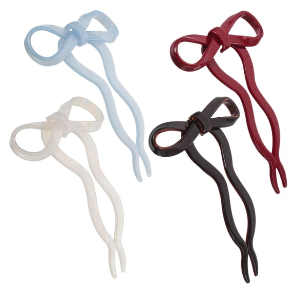 TITINICE 4Pcs Bowknot Hair Barrettes in Assorted Colors for Decorative Hair Accessory