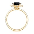 thumbnail image 2 of Rosec Jewels Classic Lab Grown Black Diamond Ring Engagement for Women (8 mm, AAAA Grade) - Black White Diamond Statement Ring, 10K Yellow Gold, US 10.50, 2 of 8
