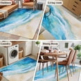 thumbnail image 5 of 3'x5' Area Rugs, Blue Coastal Beach Indoor Outdoor Area Rug for Living Room Bedroom, Summer Nautical Ocean Beige Washable Bathroom Rugs Kitchen Floor Carpet Mats Home Decor Aesthetic, 5 of 8