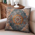 thumbnail image 6 of Boho Orange Pattern Linen Ethnic Design Farmhouse Throw Pillow Covers 18 X 18 Inch, Set Of 4, Linen Study Sofa Cushion Cover Indoor Living Room Home Decor, 6 of 7