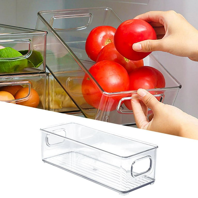 mDesign Plastic Kitchen Pantry Cabinet, Refrigerator or Freezer Food Storage Bins with Handles - Organizer for Fruit, Yogurt, Snacks, Pasta - Food