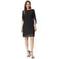 thumbnail image 2 of Grace Karin Women's Elegant 3/4 Slit Sleeve Loose Chiffon Dress V Back Neck Party Midi Dress, 2 of 8