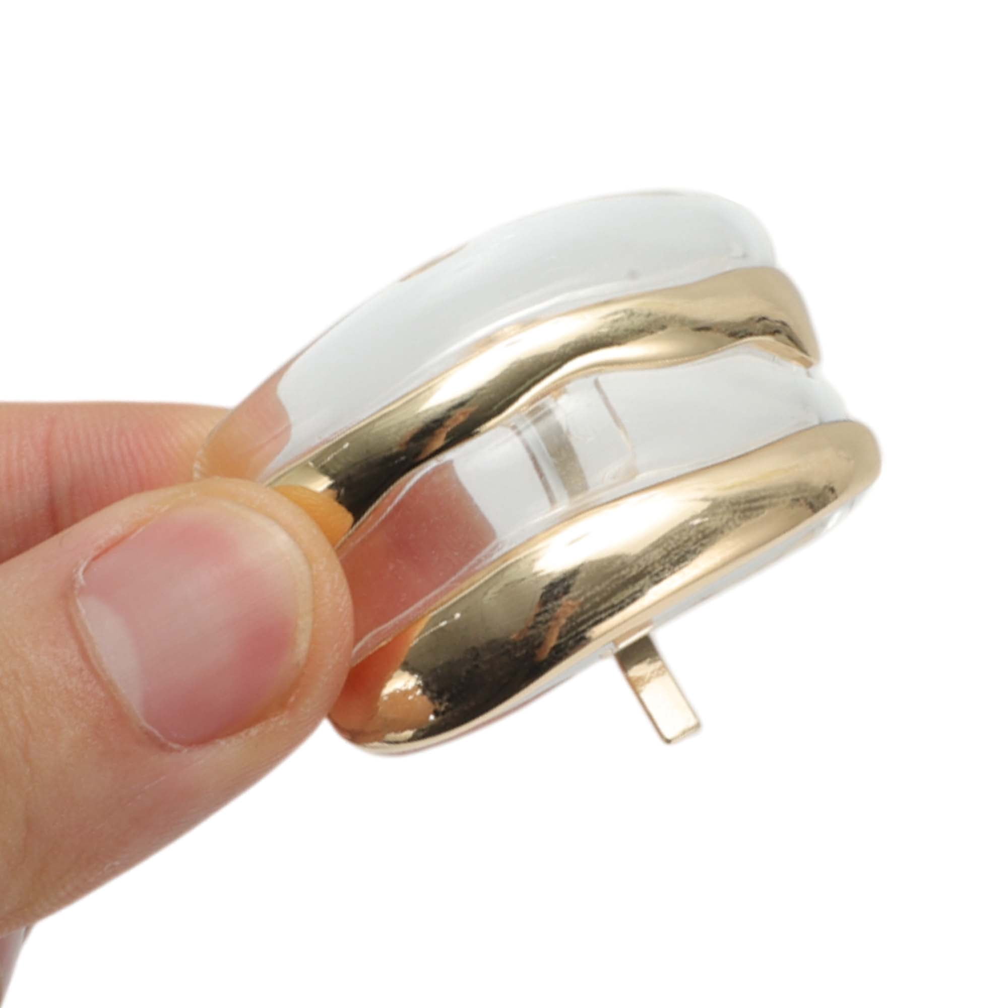 Unique Bargains Horizontal Stripes Ponytail Buckle Hair Clip for Women Gold Tone, Clear