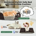 thumbnail image 3 of Washable Dog Bed with Removable Cushion for Medium Small Dogs Easy to Wash Pet Sofa Bed with Side Rectangle Bolster Cat Bed Calming Cuddle Puppy Bed Slip Bottom CM, 3 of 6