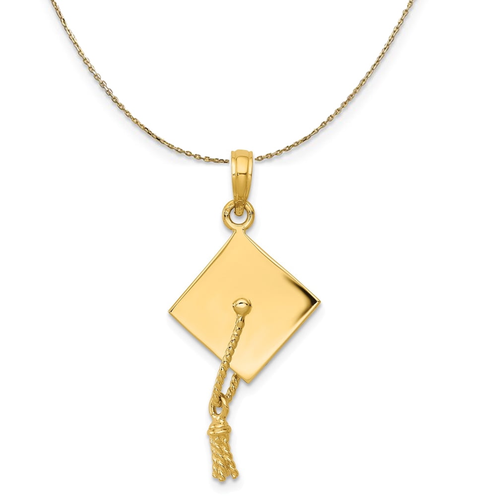14k Yellow Gold Polished Graduation Cap 