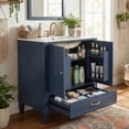 thumbnail image 5 of Harper & Bright Designs 30" Double Sink Bathroom Vanity, Wood Sink Bathroom Vanity with Doors & Drawers, Freestanding Bathroom Storage Cabinet with Ceramic Basin, Blue, 5 of 20