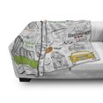 thumbnail image 3 of American Soft Flannel Fleece Blanket, New York City Culture Metropolitan Museum Broadway Crossroad Wall Street Sketch Style, Cozy Plush for Indoor and Outdoor Use, 50" x 60", White, by Ambesonne, 3 of 6