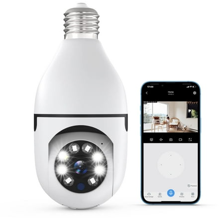 

SAFEVANT 1080P Light Bulb Camera Wireless 2.4GHz WiFi Home Security Camera 360 Degree Screw in Light Socket Camera with Motion Detection and Phone APP