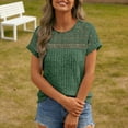thumbnail image 5 of CHUMUD Womens Lace Tops Short Sleeve Crew Neck Loose Fitted Casual Tee Mesh Clothes Trendy Work Cute Outfits, 5 of 8