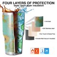 thumbnail image 7 of 30oz Blue Sunflower Polka Dot Pattern Tumblers Stainless Steel Tumbler with Lid and Straw,Vacuum Insulated Double Wall Travel Tumbler Cups Mug with Cleaning Brush for Coffee,Tea, 7 of 7