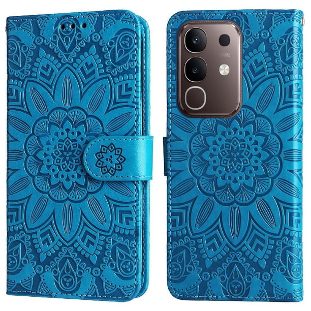 Funda tipo cartera GANGXUN para Vivo Y29 4G , diseño girasol, cuero PU, soporte, cierre magnético, tarjetero