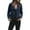navyblue, variant on KEINXS Women Ladies Suede Short Leather Jacket Flight Slim Zipper Coat Zip Up Biker Casual Autumn Clothes Navy blue XL