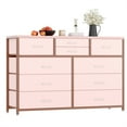 thumbnail image 2 of White Dresser for Bedroom, 10 Drawers Dresser for 55'' Long TV Stand, Storage Organizer for Closet, Living Room, Entryway, Fabric Dresser, Wood Top, Metal Frame, 2 of 8