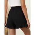 thumbnail image 6 of TEMOFON Summer Shorts for Women Elastic Waist Casual Shorts with Pocket Comfy Solid Color Black Pleated L, 6 of 8