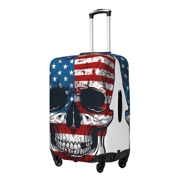 Fotbe American Flag Skull Funda Protectora para Equipaje, Antirrayones y Resistente a la Suciedad, Compatible con Maletas de 18 a 32 Pulgadas-Medium