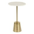 thumbnail image 1 of Kate and Laurel Table d'Appoint en Marbre Moderne Tira, 14 x 14 x 24, Or, Petite Table à Pied pour Affichage Décoratif, 1 of 2