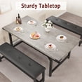 thumbnail image 4 of Huisuilinss Extendable Kitchen Table Set,3-Piece Dining Table Set For 4-6,Large Rectangle Dining Room Table With 2 Upholstered Benches For Apartment Living Meeting Room Saving Space, 4 of 9