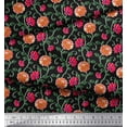 thumbnail image 2 of Soimoi Cotton Duck Fabric Leaves & Dahlia Floral Printed Craft Fabric by The Yard 42 Inch Wide, 2 of 3