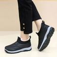 thumbnail image 3 of Fleece Lined Snow Boots for Women Slip On Waterproof Hiking Boots Winter Warm High Top Non Slip Work Shoes Black Size 5, 3 of 8