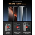 thumbnail image 2 of Screen Protector For Iphone 16 Pro [6.3 Inch], 9H Hardness & Military Grade Shatterproof, Case Friendly Easy Installation & Bubble Free, Anti-Scratch Hd Clear Tempered Glass Film - [2 Pack][o2668], 2 of 5