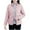 Pink, variant on HAiming Womens Plus Size Jacket Full Zipper Long Sleeve Stand Collar Solid Padded Coat Fall Winter Trendy Clothes
