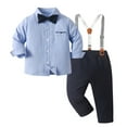 thumbnail image 5 of Boys Suits Formal Long Sleeve Shirt Suspenders Pants Casual Birthday Party Attire Comfortable 2 Piece Outfits 2-3 Y, 5 of 9