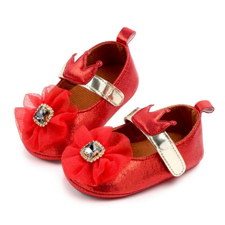 

Infant Baby Girl Anti-Slip Flower Walking Crib Shoes Soft Sole First Walkers