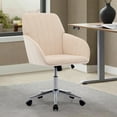 thumbnail image 2 of New Luxurious Velvet Ergonomic Office Chair - Gold Metal Base, Lumbar Support & Flip-Up Arms for Long Sitting (24.6"L)​, 2 of 8