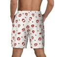 thumbnail image 2 of Lsque Mens Swim Trunks Lips Kiss Pattern - Bathing Suit Compression Liner - Beach Swim Shorts Swimwear - (S-3XL) - Stretch Quick Dry -Small, 2 of 9