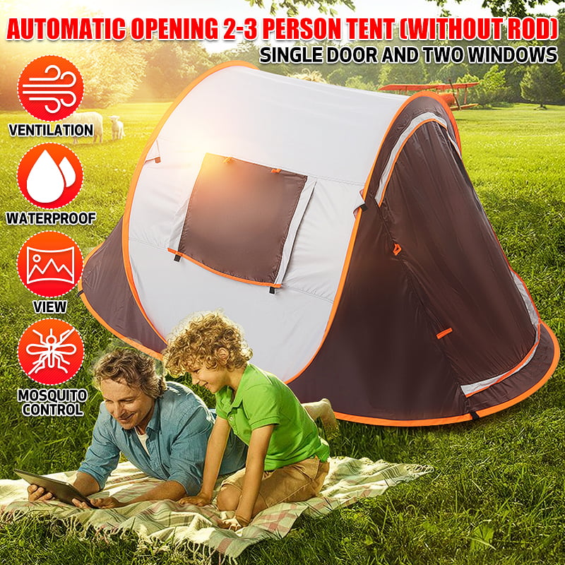 Orrstar Pop Up Tents for Camping 4 Person Waterproof Pop Up Tent Easy Up Setup Camping Tent 4 People 2 Big Doors Instant Tent Family Tent 