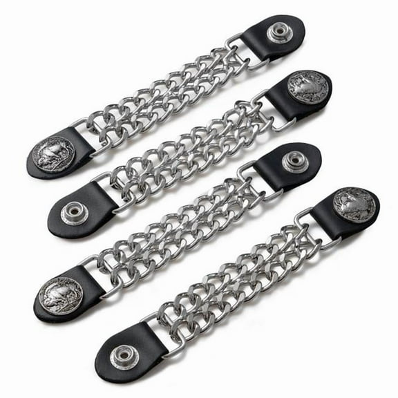 Maxam GFVEXTBN 6.5 in. Vest Extender Chain Set, Chrome & Black - 4 Piece