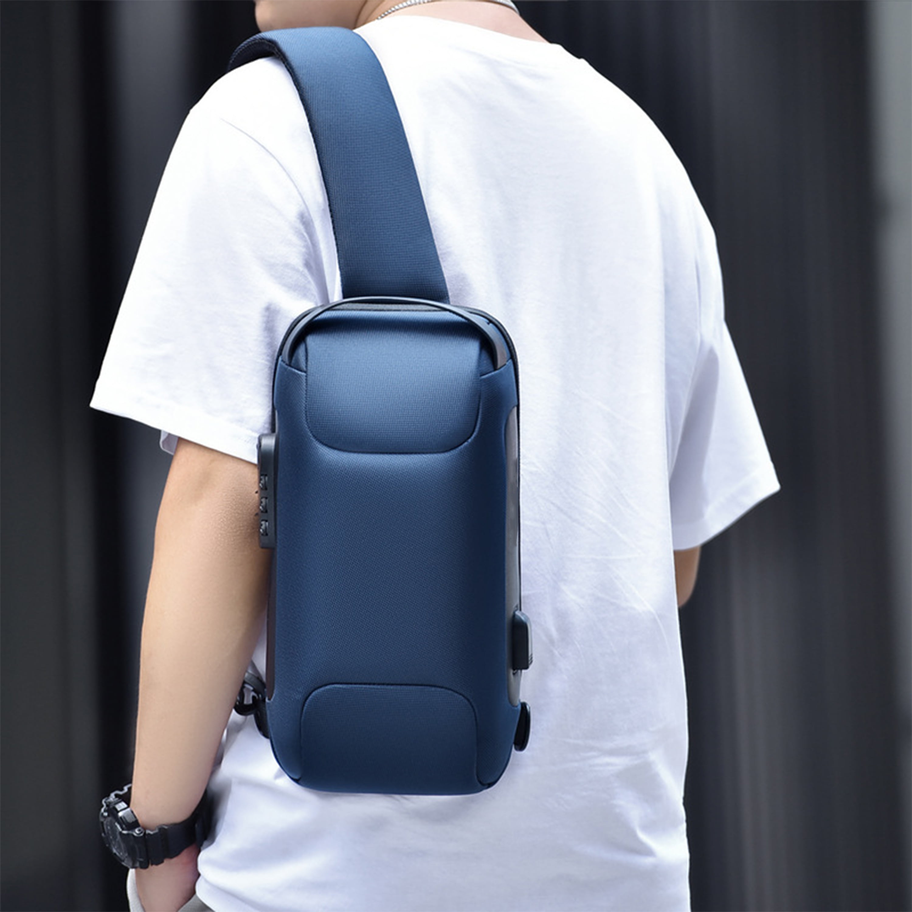 Buy Jafeton Sling Bag Small Backpack Men Waterproof Crossbody Bag Anti  Theft Chest Backpack Travel Shoulder Bag With Usb Charging Port Sling Pack  With Lock Nylon Water Resistant, Black, Small at