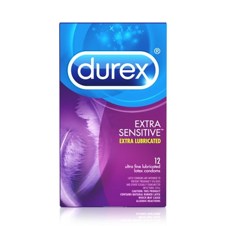 Durex Extra Sensitive Extra Lubricated Lubricated Latex Condoms - 12 ct