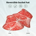 thumbnail image 3 of Vsdgher Beef Steaks Print Bucket Hat for Men&Women Bucket Hat Reversible Summer Double-Side-Wear Travel Gardening, Beach, Camping, Hiking, Fishing Cap, 3 of 5