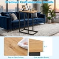 thumbnail image 2 of Furnibear C-Shaped End Table Small Side Table with Sturdy Metal Frame, Natural, 2 of 11