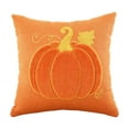 thumbnail image 2 of Halloween Throw Pillow Covers 18x18 Inch, Soft Plush Pumpkin Red Decorative Square Pillowcases, Farmhouse Holiday Cushion Covers for Sofa Living Room Home Fall Halloween Thanksgiving Decor, 2 of 4
