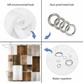 thumbnail image 5 of Brown Geometric Waterproof Fabric Shower Curtain,Vintage Oil Painting Contemporary Waterproof Fabric Shower Curtain for Bathroom Curtains Bathtubs Hotel Shower Curtains with 12 Hooks Extra Long 72x96, 5 of 8