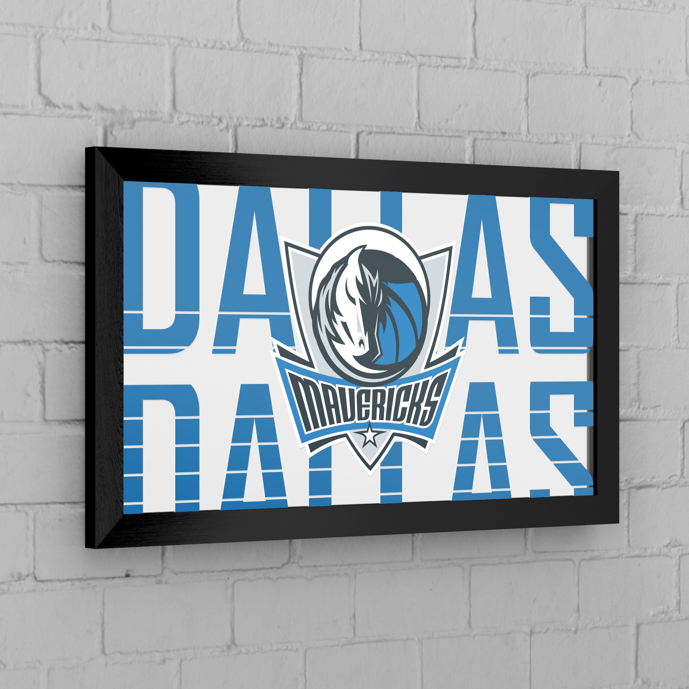 Dallas Mavericks City Ready-To-Hang Black Framed Wall Mirror