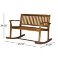 thumbnail image 3 of Noble House Regatta Modern Acacia Wood Patio Rocker in Natural Finish, 3 of 8