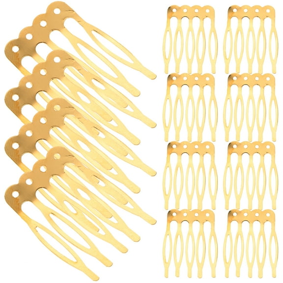 50 Pcs Mini Hair Clips DIY Accessories for Women Bobby Pins Toppers Child Women's Golden