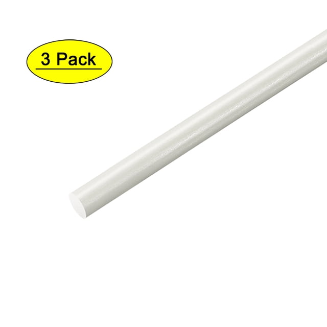Varilla redonda de plástico, 1/8" de diámetro, 20" de longitud, varilla redonda de FRP de fibra de vidrio, barra de plástico de ingeniería, 3 piezas