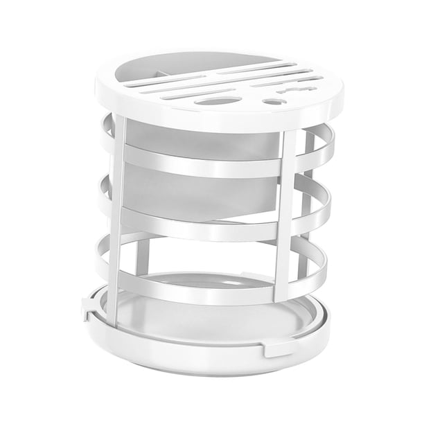 Soporte para cuchillos, escurridor y soporte para cubiertos para mostrador, restaurante y cocina. Blanco